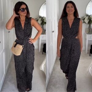 ZARA LONG POLKA DOT JUMPSUIT
